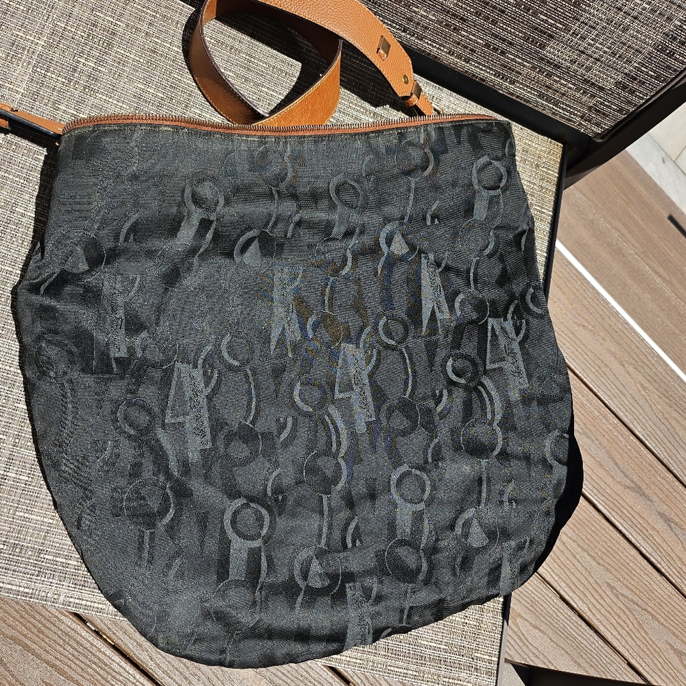 VGUC Salvatore Ferragamo nylon & leather jungle print large shoulder hobo bag - Picture 13 of 17